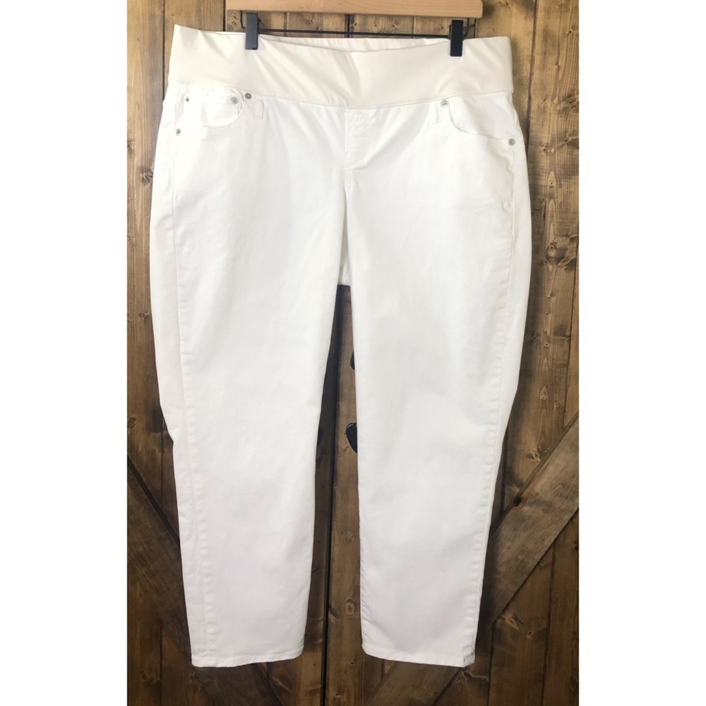 Gap White Denim Maternity Pants Size 16